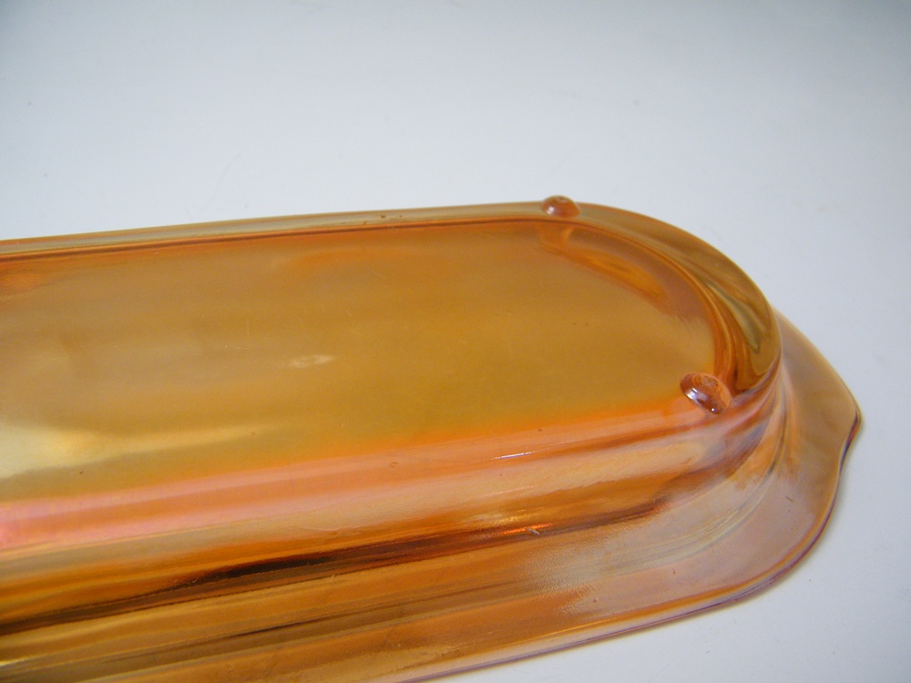 Carnival Glass Butter Dish, Opalescent Bowl and Glass Ladle