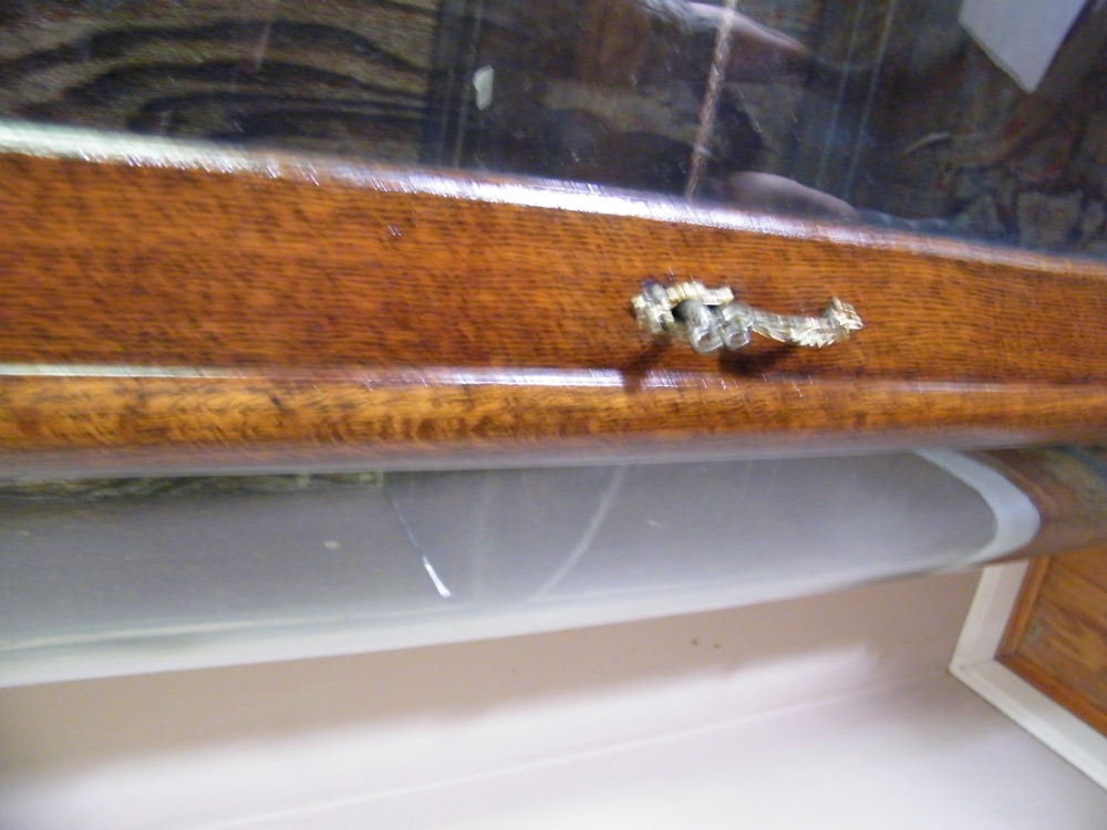 Golden Oak Curved Glass China Cabinet