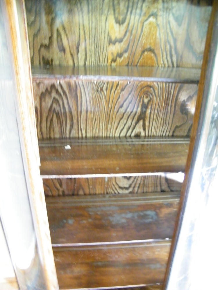 Golden Oak Curved Glass China Cabinet