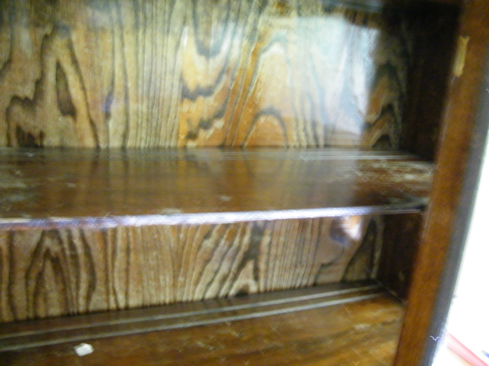 Golden Oak Curved Glass China Cabinet