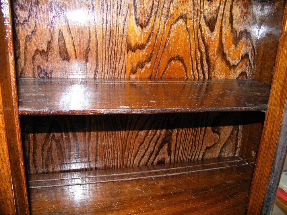 Golden Oak Curved Glass China Cabinet