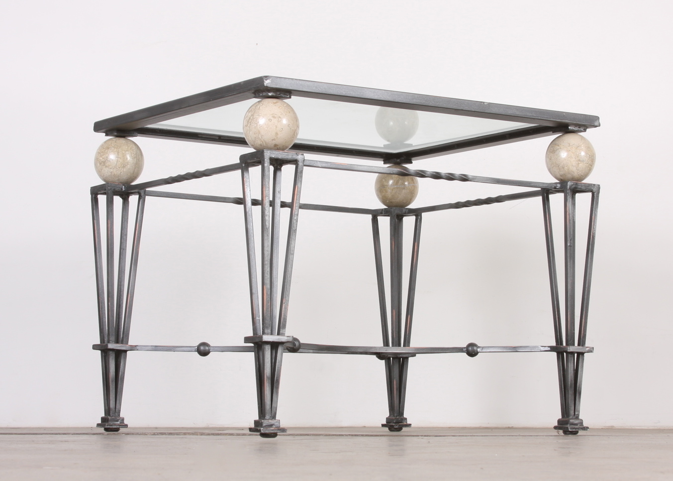 Modern Iron and Glass Side Table