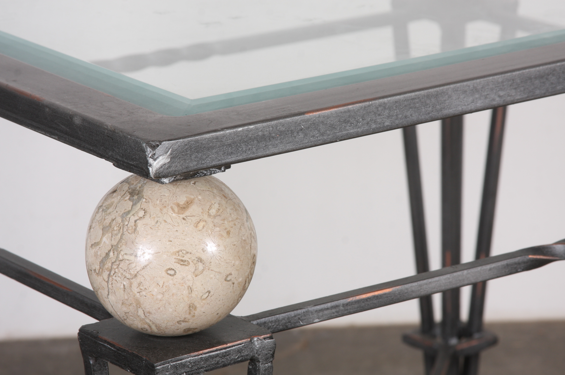 Modern Iron and Glass Side Table