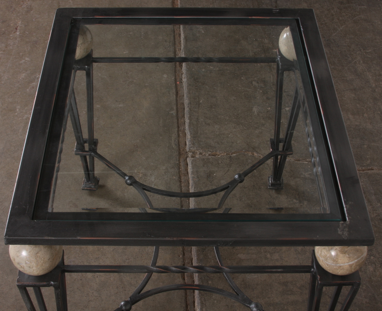 Modern Iron and Glass Side Table