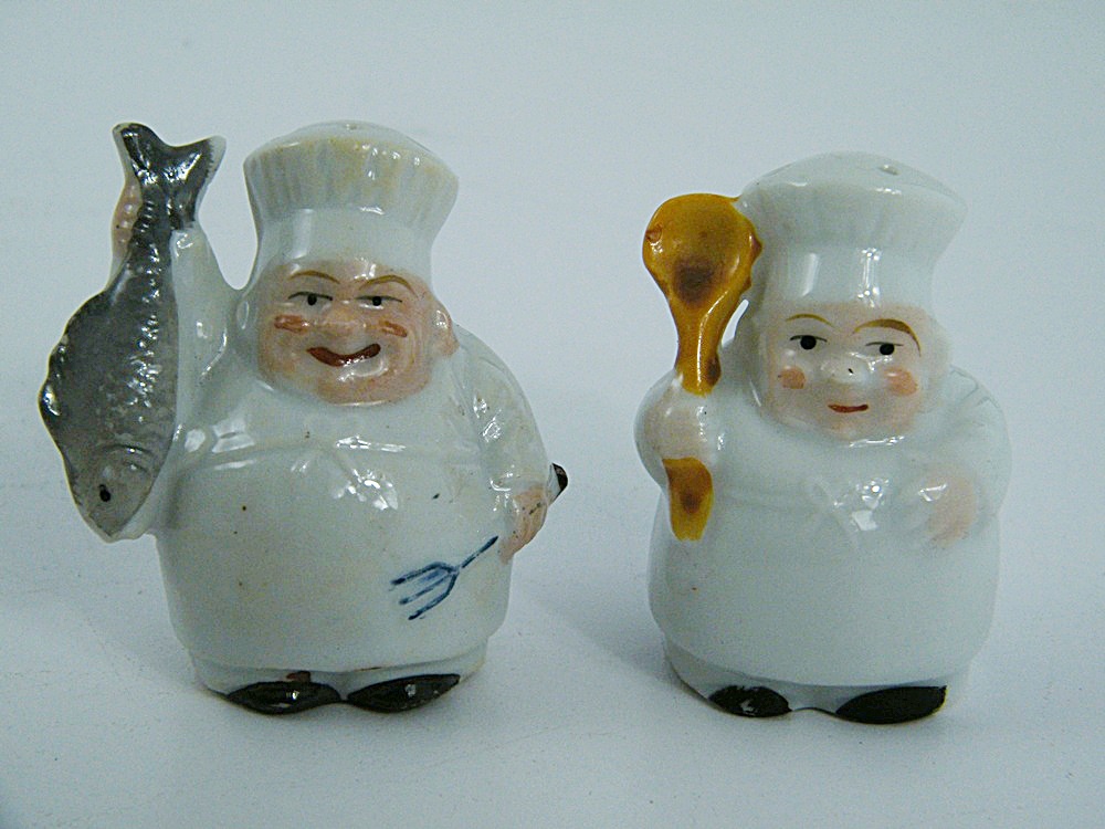 Vintage Chef Salt and Pepper Shakers