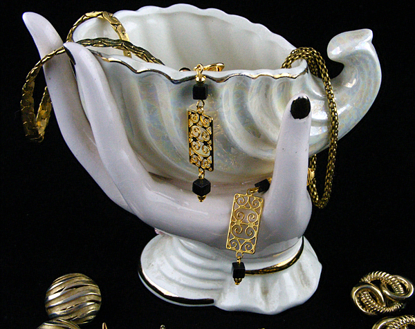 Vintage Hand Dish with Jewelry