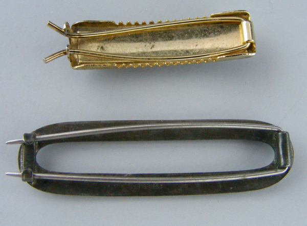 Guilloche Enamel Barrettes and Metal Tie Clip
