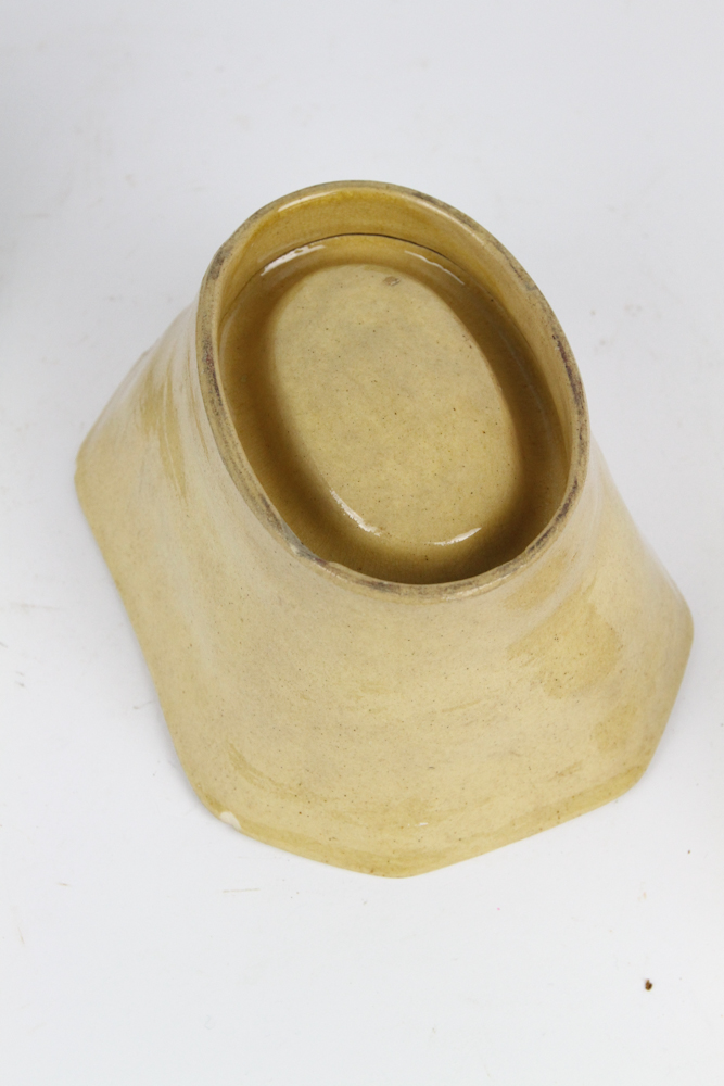 3 Yellow Ware Octogon Molds w/Grape Deisgn