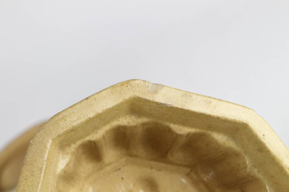 3 Yellow Ware Octogon Molds w/Grape Deisgn