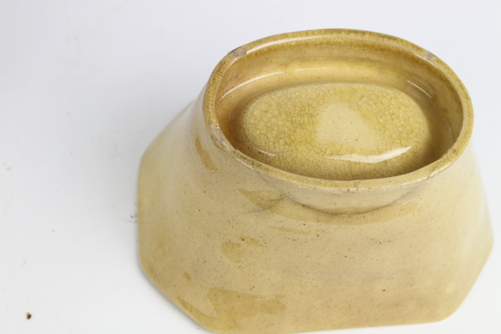 3 Yellow Ware Octogon Molds w/Grape Deisgn