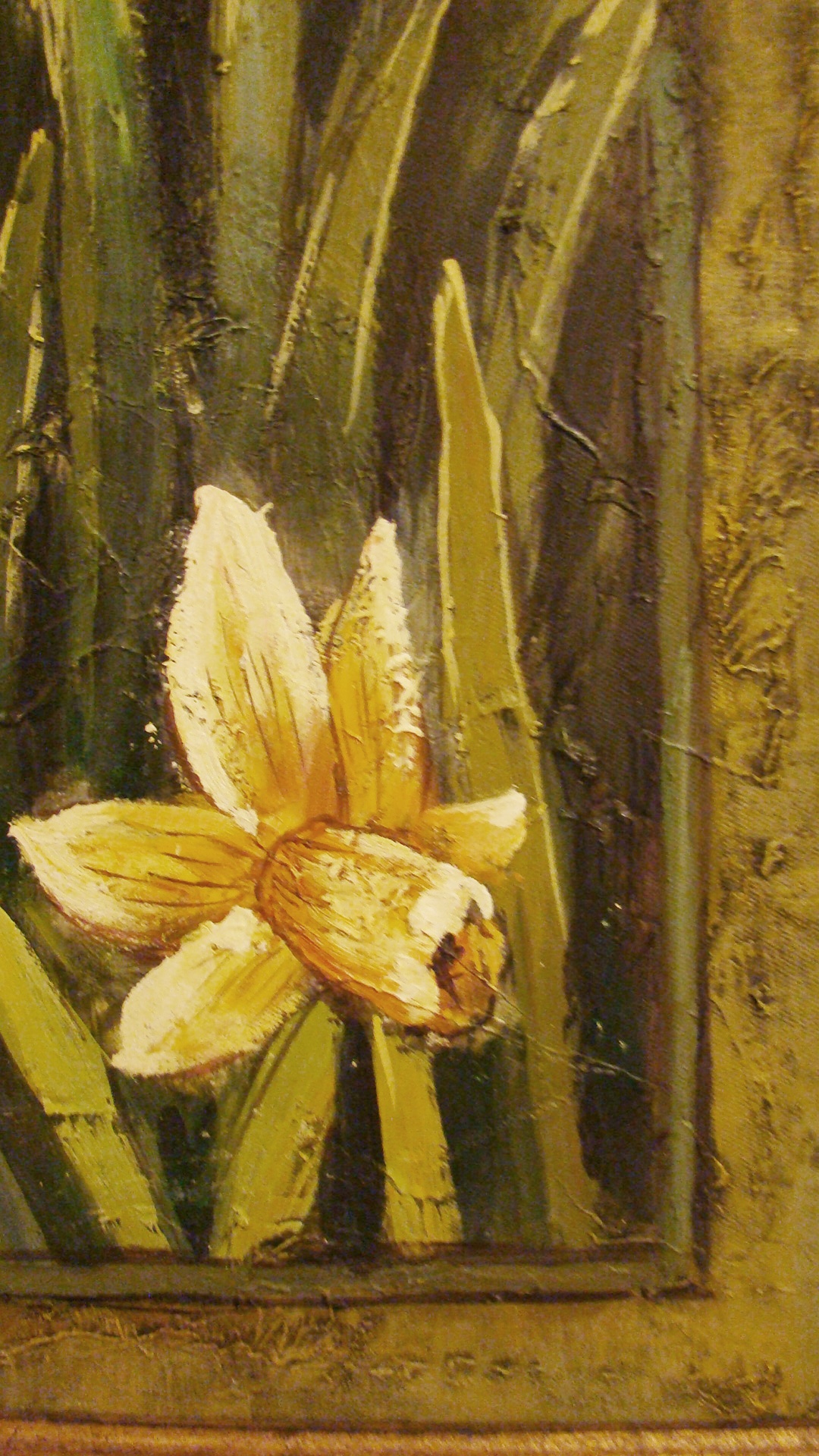 Giclee of Daffodils in antique finish frame