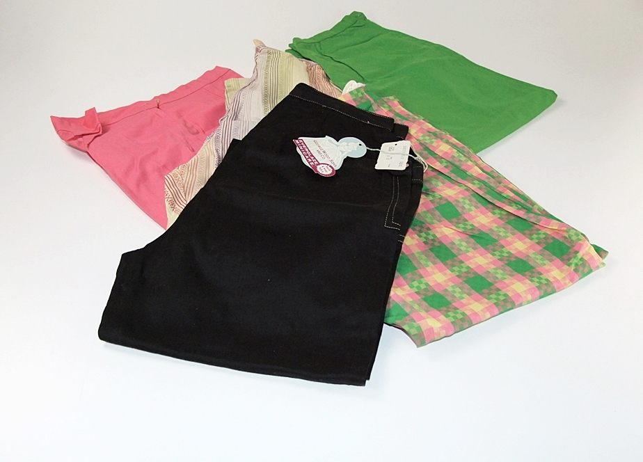 Five pair of cute vintage cropped pants in various colors
