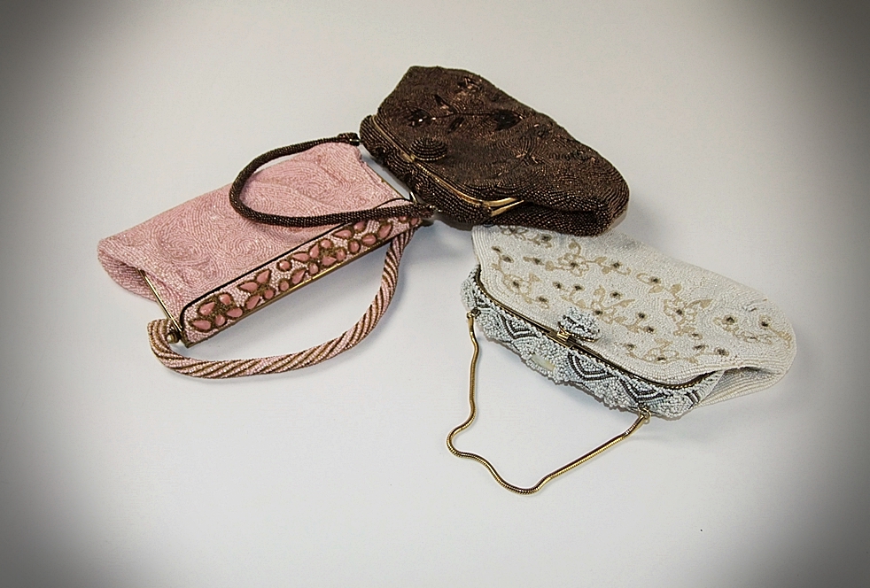 Three early 20th Century hand beaded purses