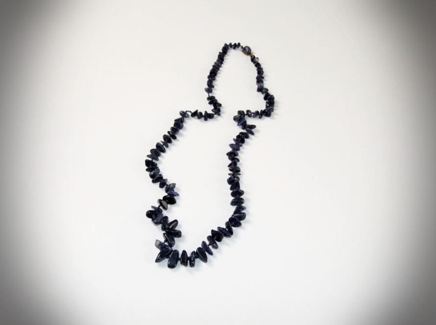 Vintage 36" natural sodalite beaded necklace