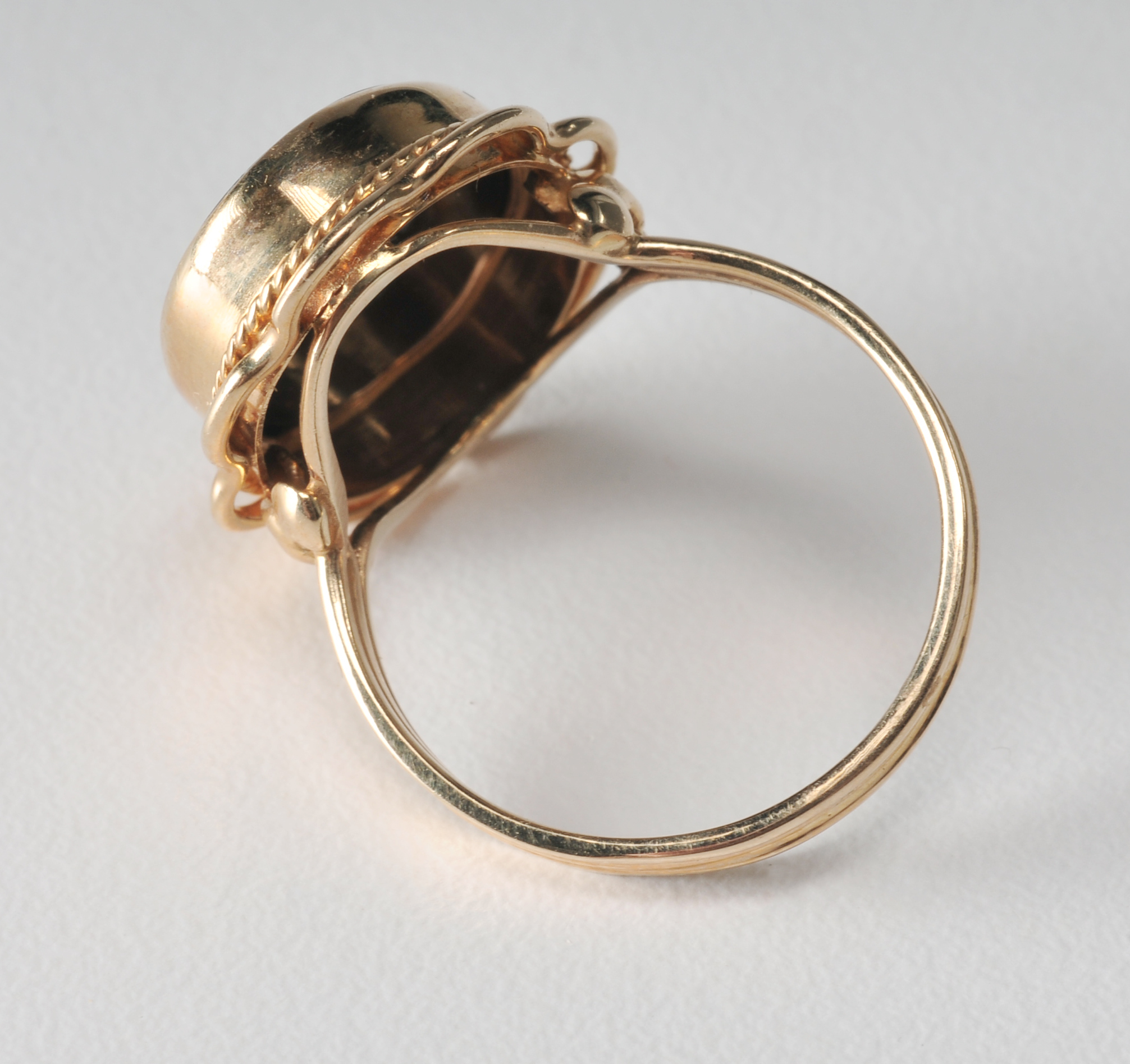 Ladies 14 K yellow gold black onyx and diamond ring