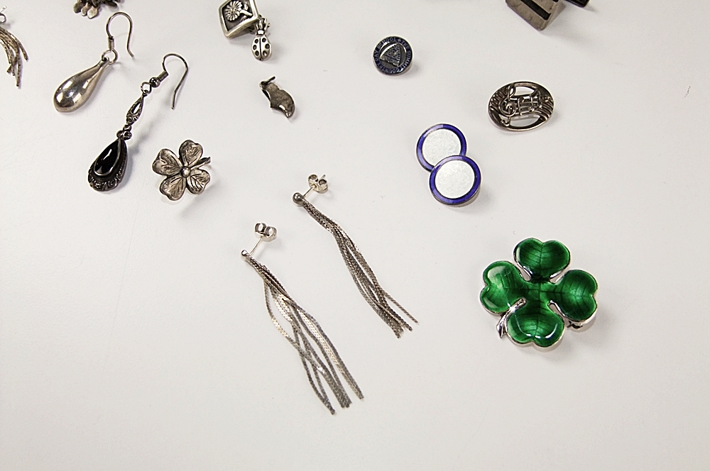 Collection of sterling silver jewelry