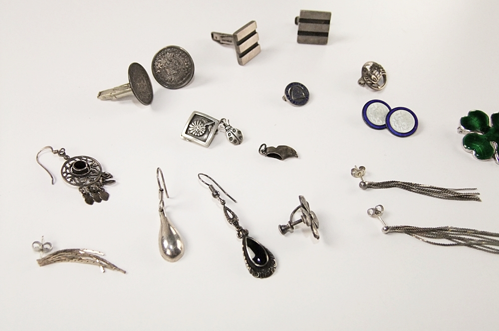 Collection of sterling silver jewelry