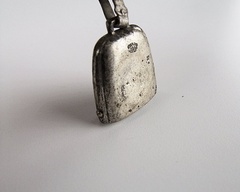 Sterling Birth Record rattle and pillbox