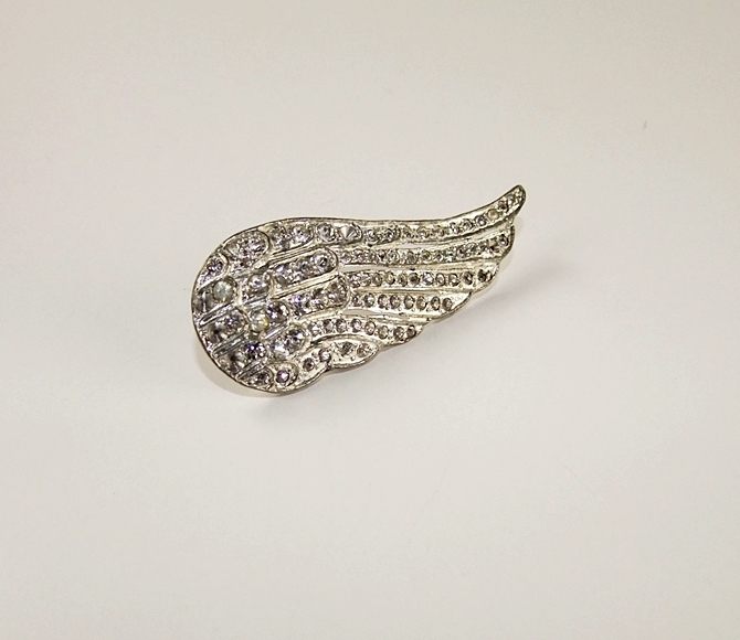  Art Deco "Angel Wing" rhinestone fur clip 