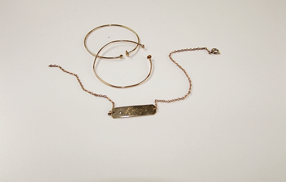 14 K yellow gold toddler bracelets and 10 K bracelet