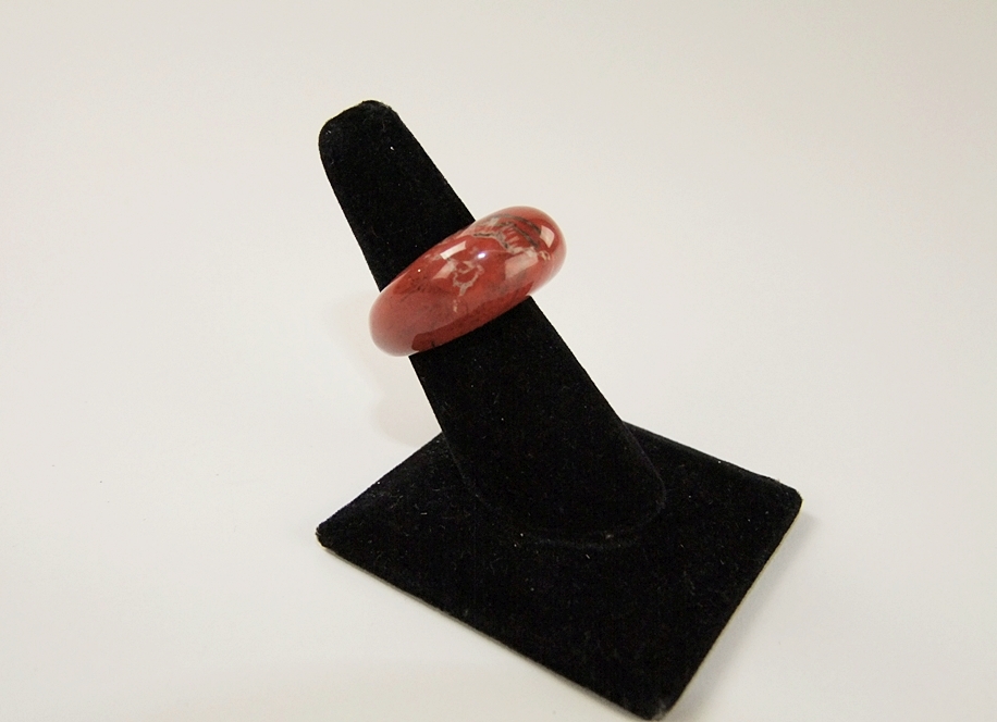 Sterling silver and red jasper pendant with turquoise and red jasper ring