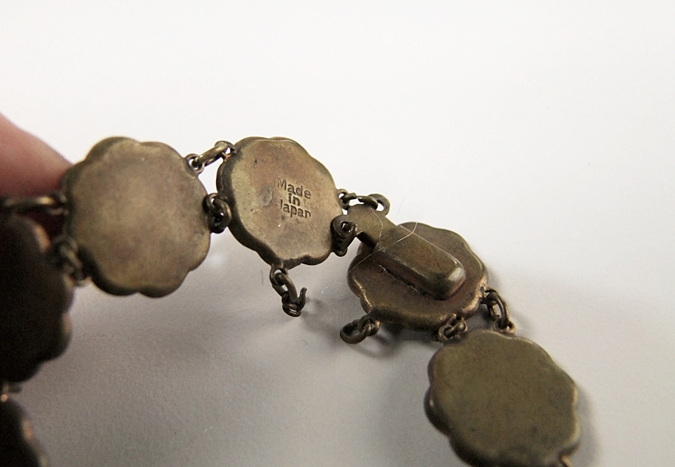 Japanese black enameled on copper bracelet