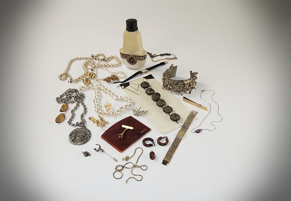 Collection of vintage jewelry including an HT 1964 Longines Ladies Swiss made watch