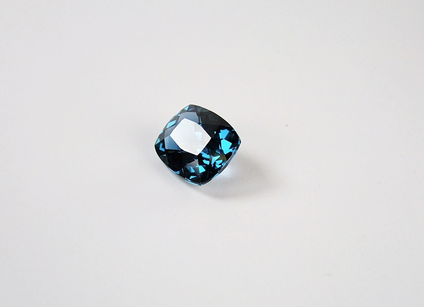 Loose cushion faceted cut synthetic blue Spinel