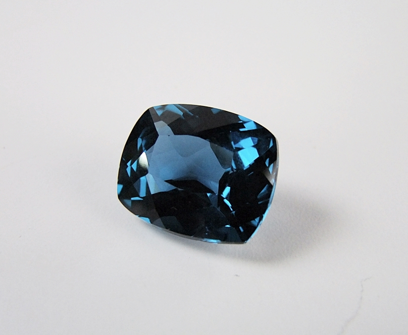 Loose cushion faceted cut synthetic blue Spinel