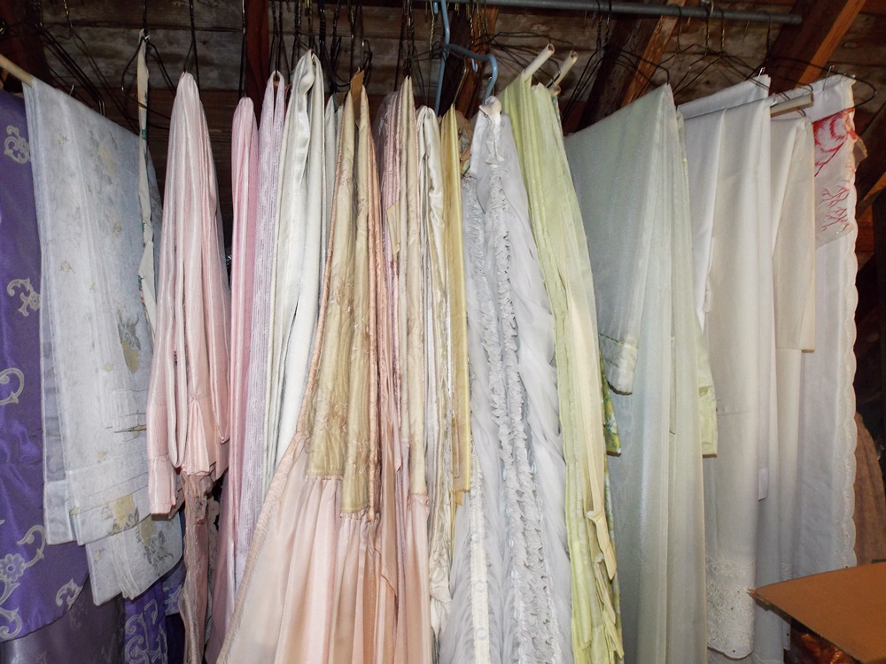 A vast array of Vintage Drapes and Bedspreads