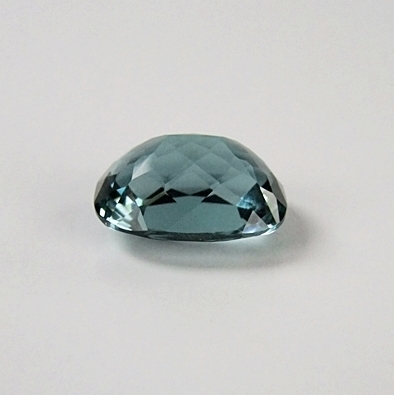 Loose cushion cushion cut teal green hued quartz gemstone