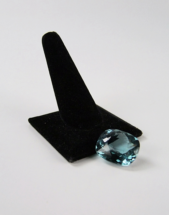 Loose cushion cushion cut teal green hued quartz gemstone