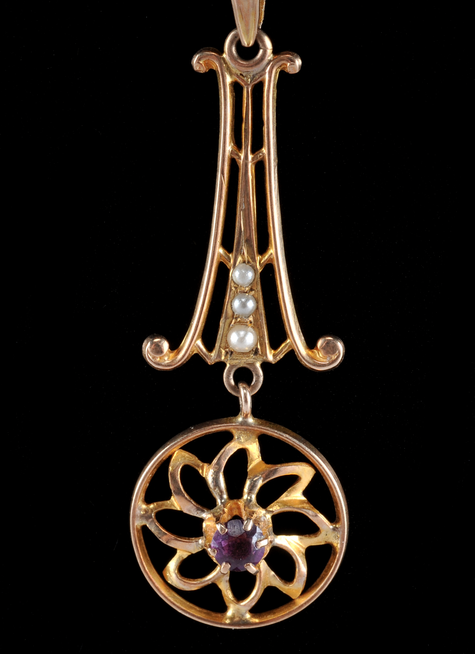  10 K yellow gold necklace and pendant and a 14 K yellow gold cross and diamond pendant 