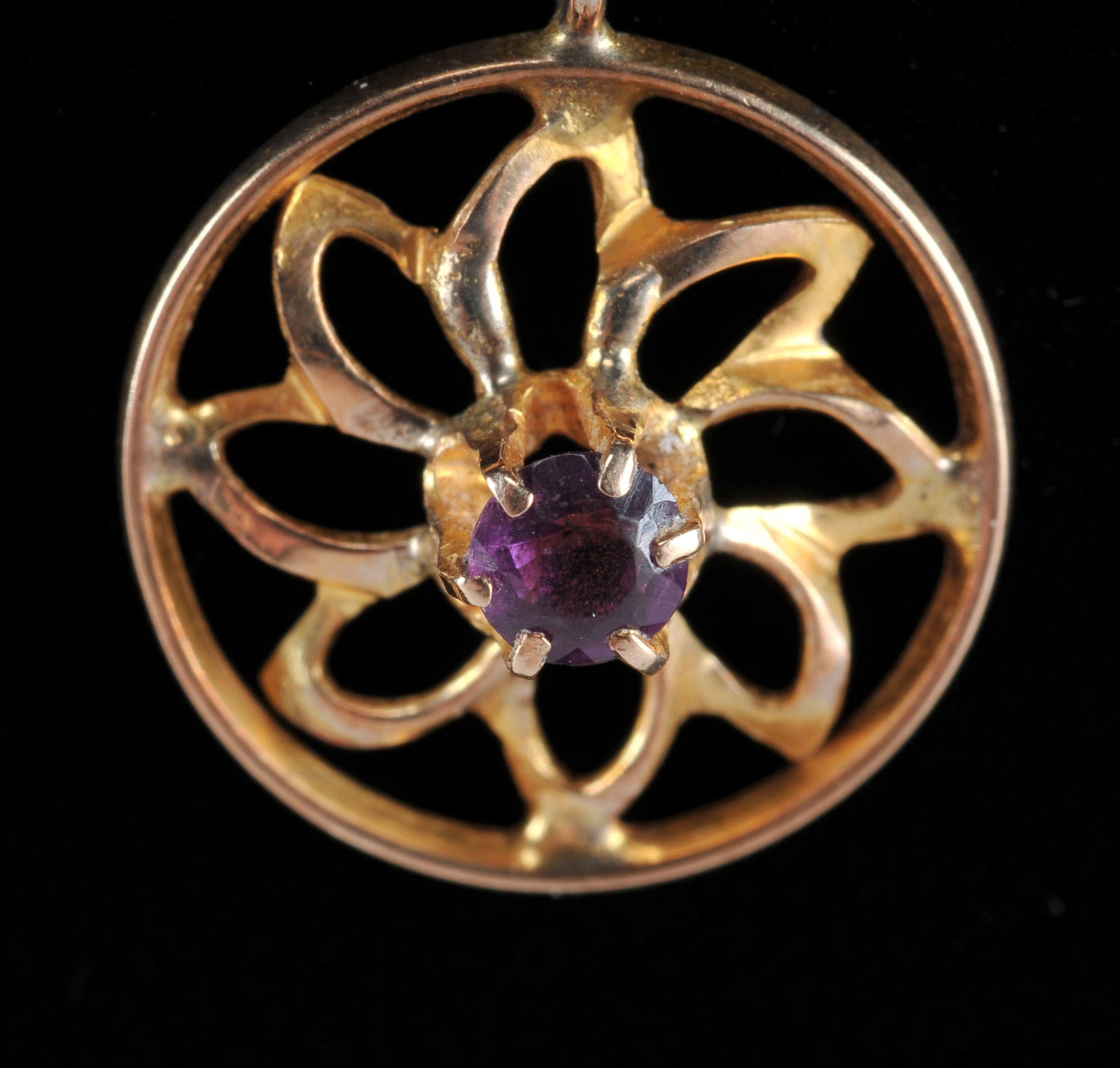  10 K yellow gold necklace and pendant and a 14 K yellow gold cross and diamond pendant 