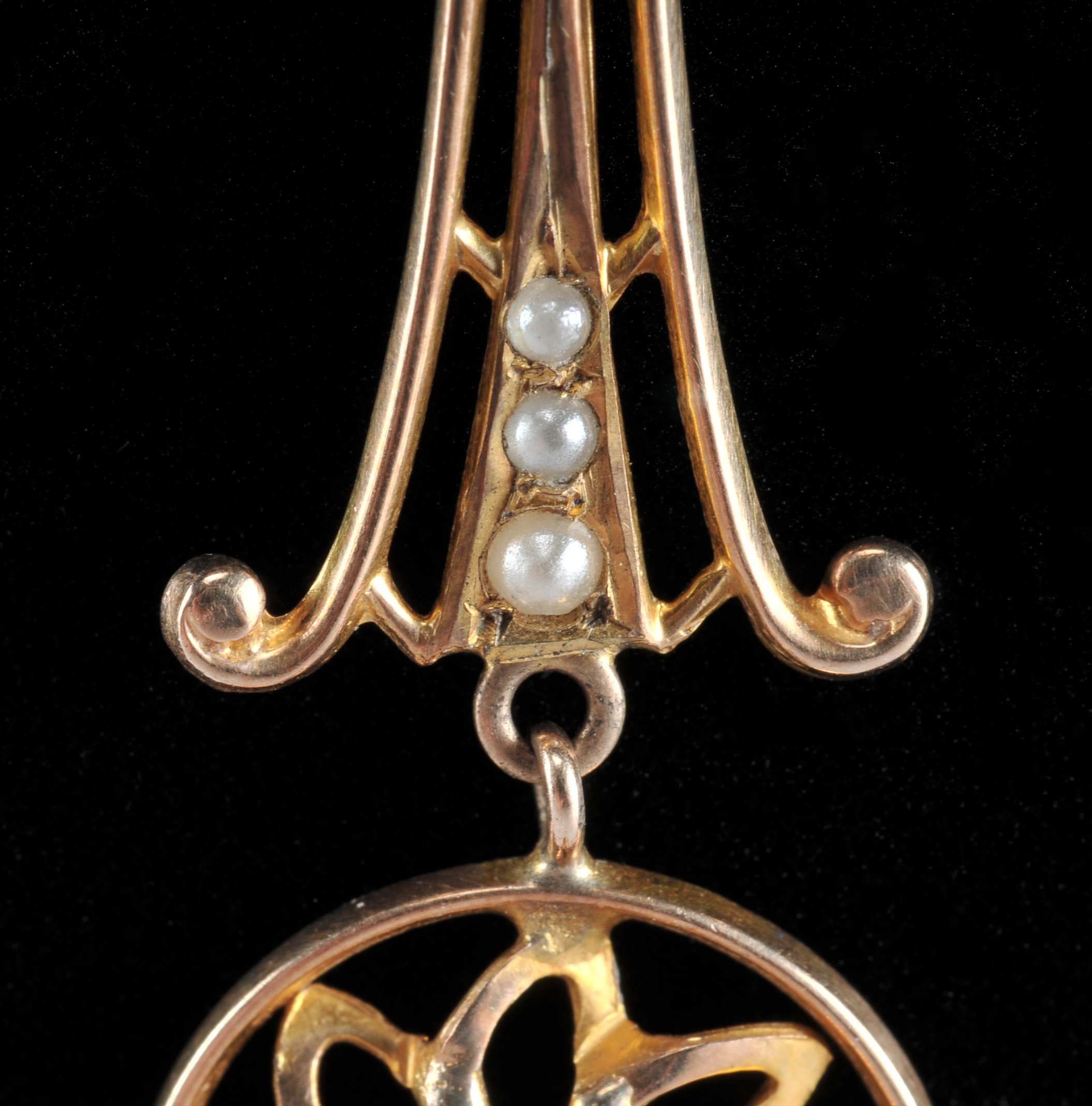  10 K yellow gold necklace and pendant and a 14 K yellow gold cross and diamond pendant 