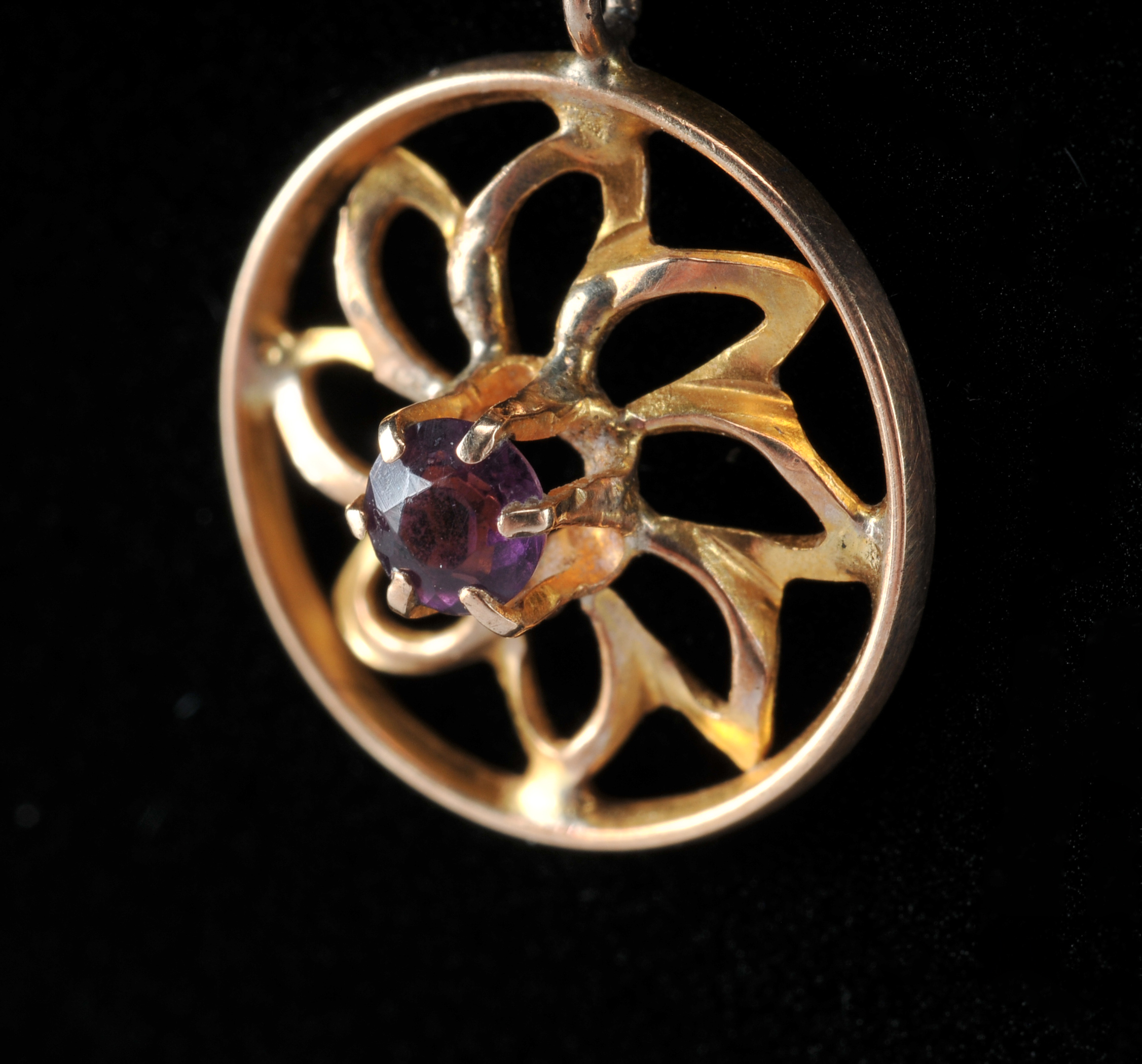  10 K yellow gold necklace and pendant and a 14 K yellow gold cross and diamond pendant 