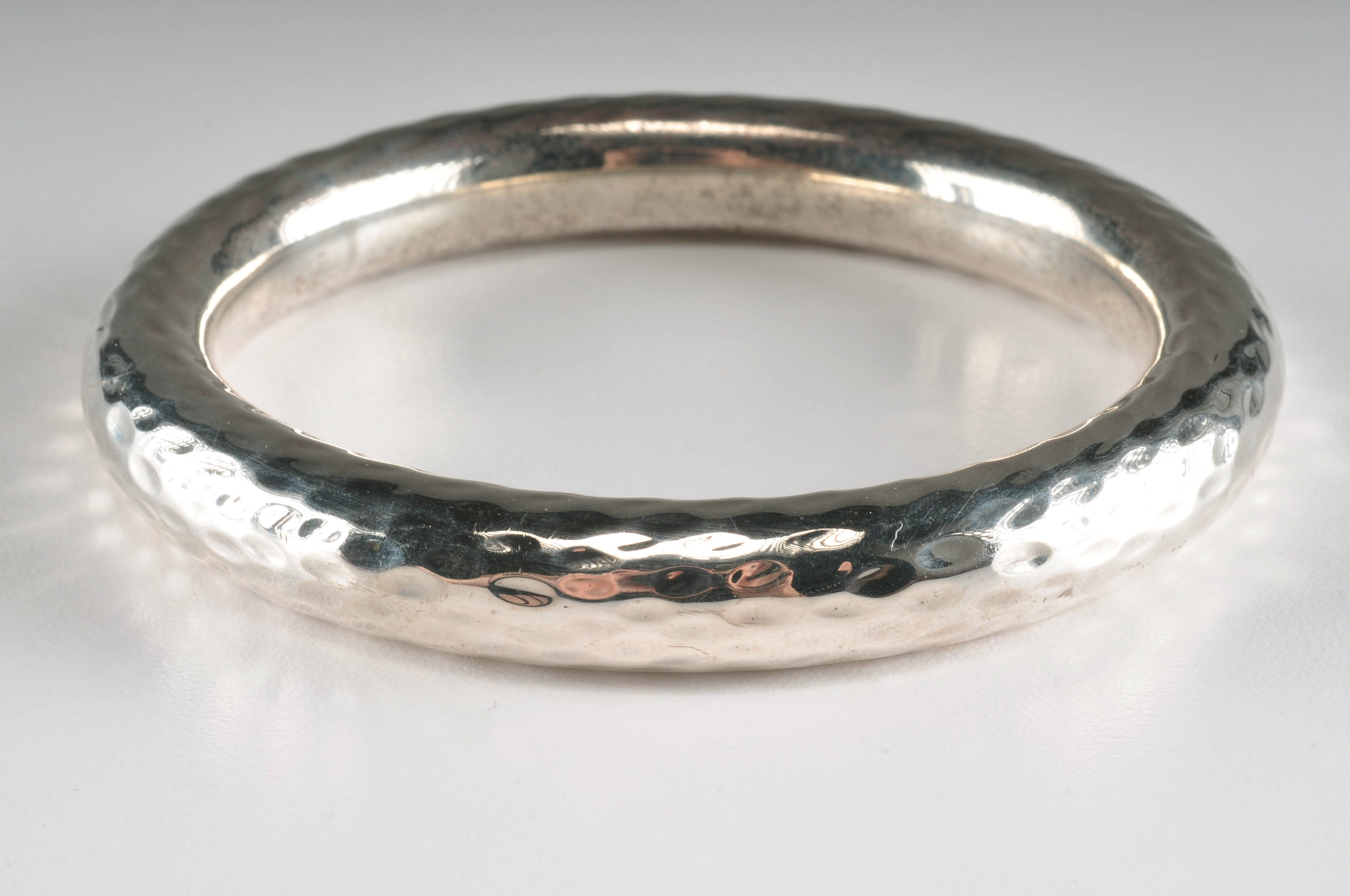 Silpada hollowed sterling silver bangle with hammered design