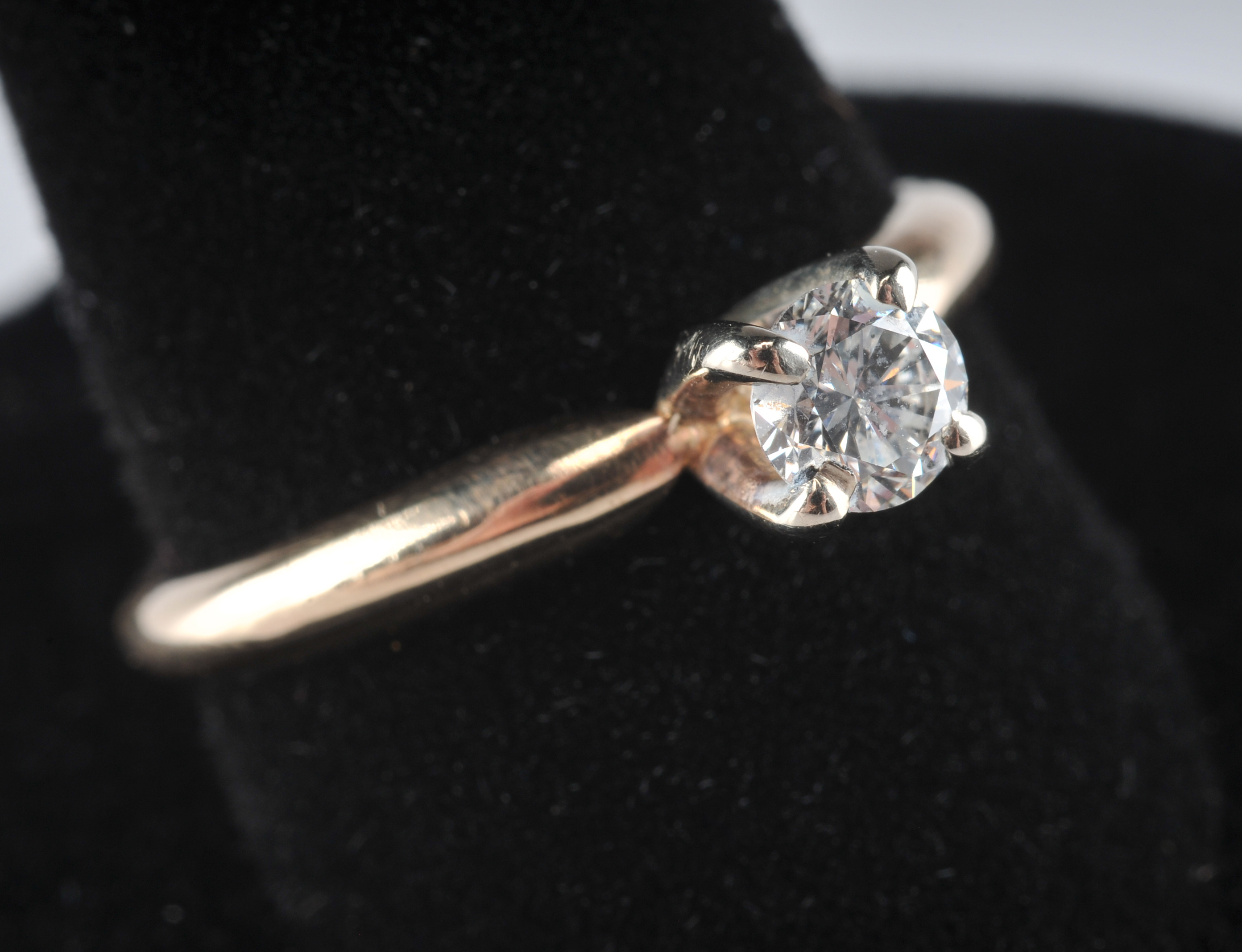 Ladies 14 K two tone diamond engagement ring 