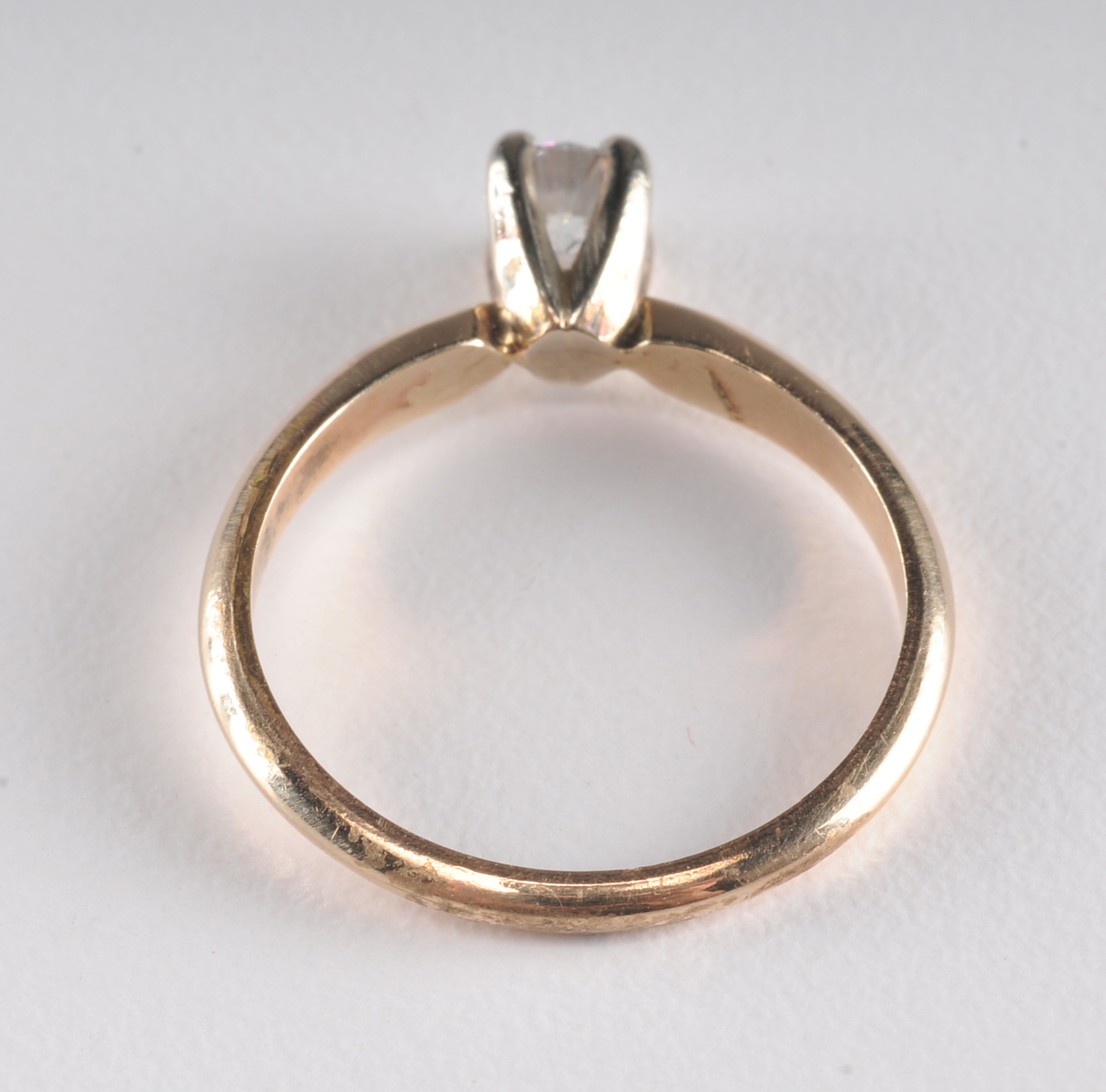 Ladies 14 K two tone diamond engagement ring 