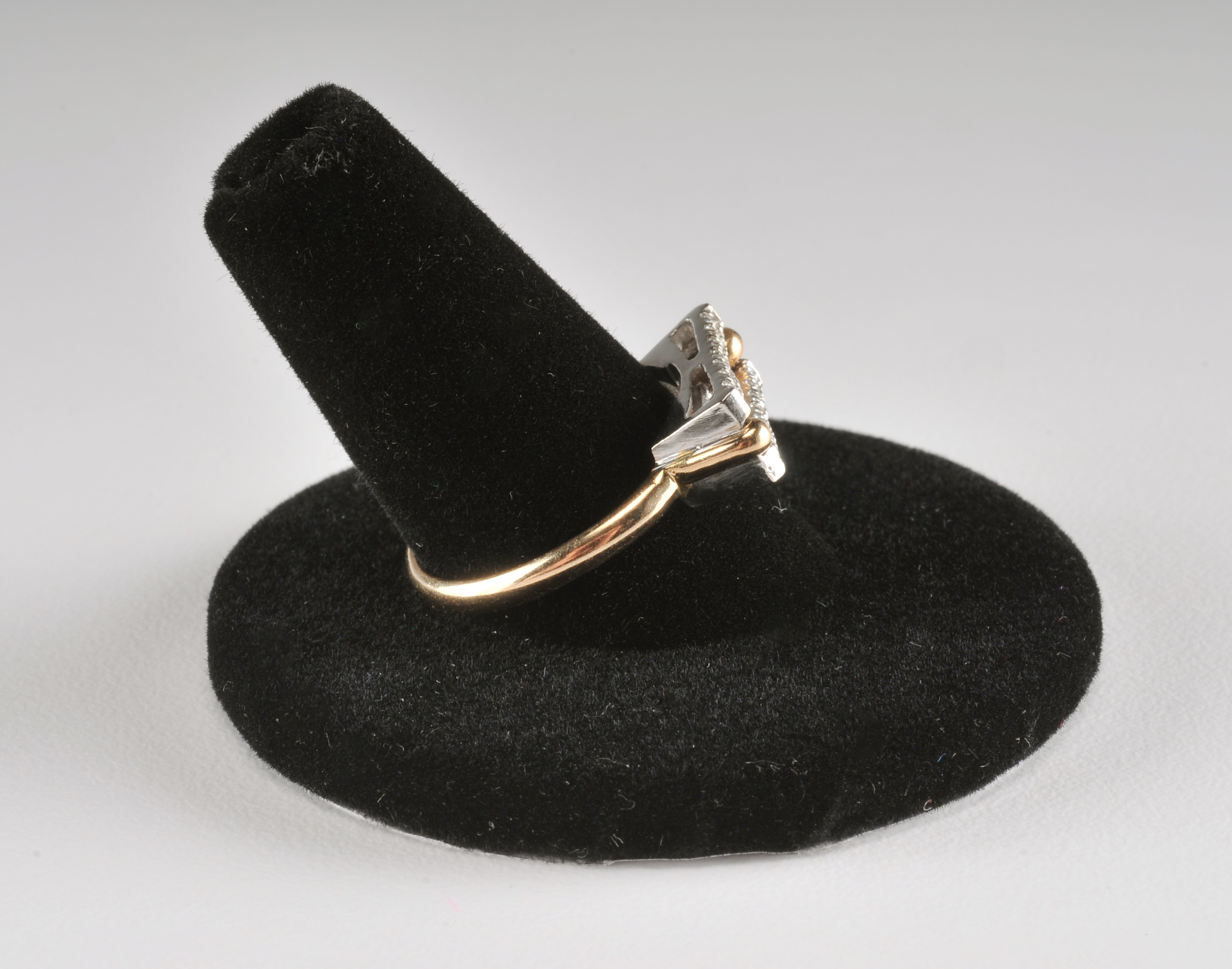 Ladies 14 K two tone gold and diamond ring