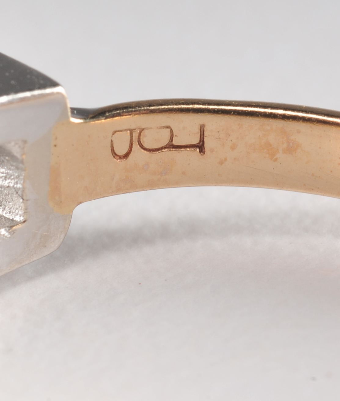 Ladies 14 K two tone gold and diamond ring