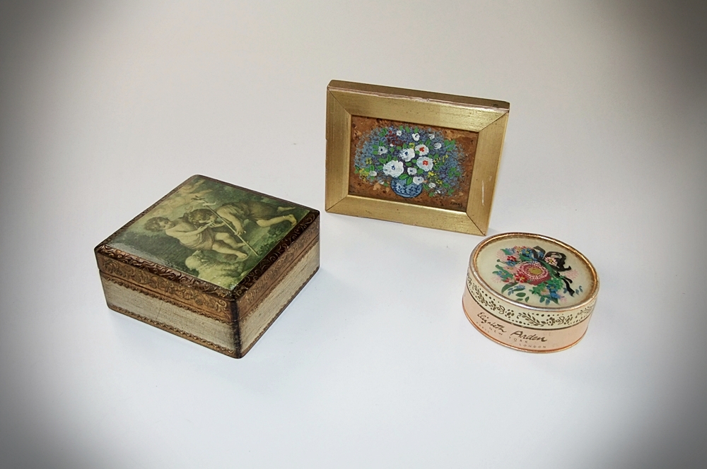 Collection of vintage jewelry and decorative items