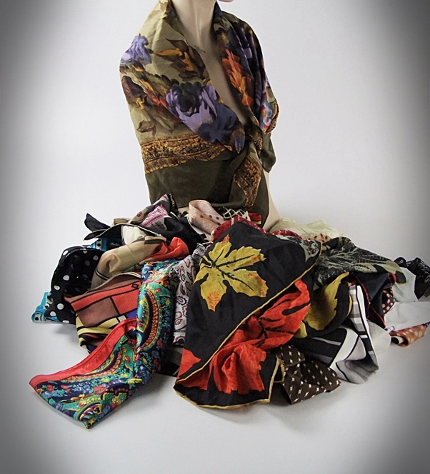 Collection of vintage and newer Ladies scarves and accessories 