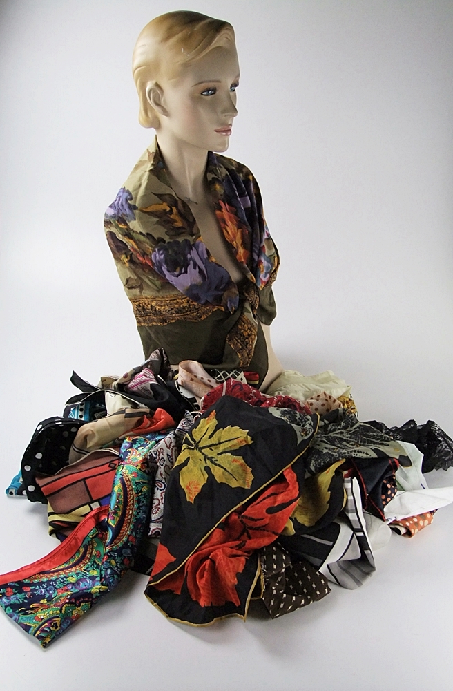 Collection of vintage and newer Ladies scarves and accessories 