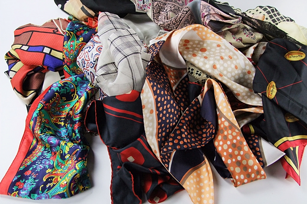 Collection of vintage and newer Ladies scarves and accessories 