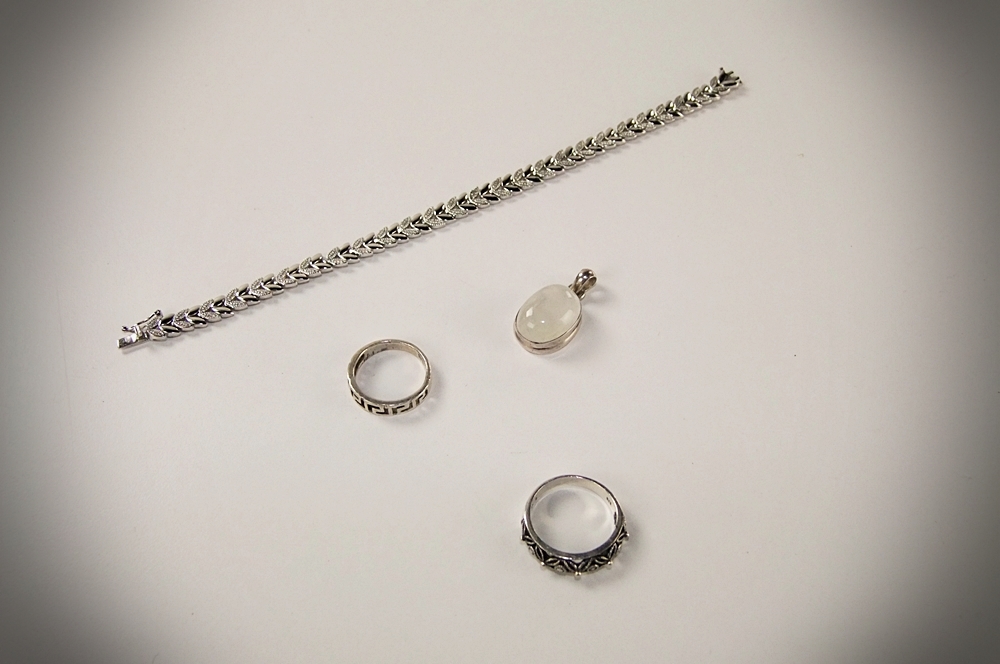 Collection of sterling silver jewelry