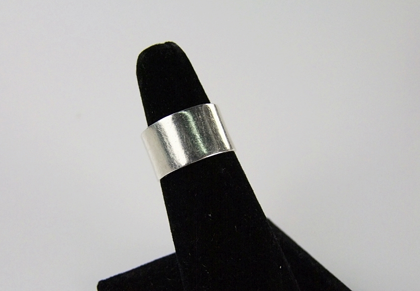  Heavy sterling silver cuff bracelet and wide sterling band