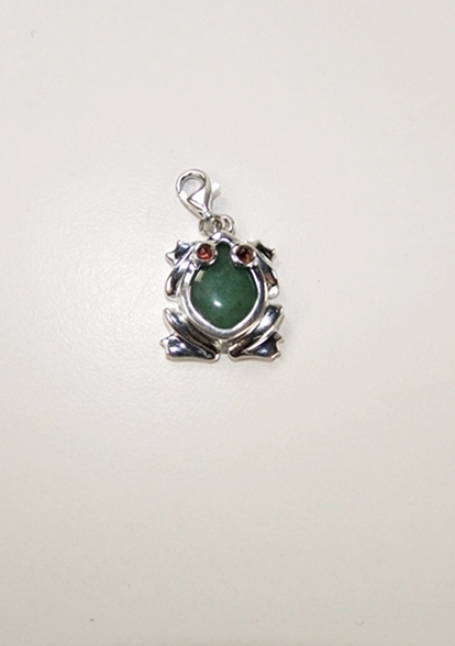 Sterling silver charm bracelet and sterling silver frog charm