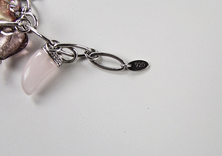 Sterling silver charm bracelet and sterling silver frog charm