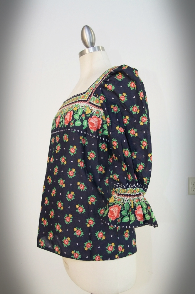 1970's vintage Oscar de la Renta II screen print blouse